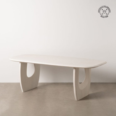 Table À Manger Porté Blanc 220x110x76cm