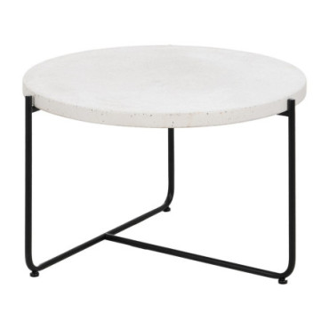 Table Basse Beige - Noir Magnésium 68x68x44cm