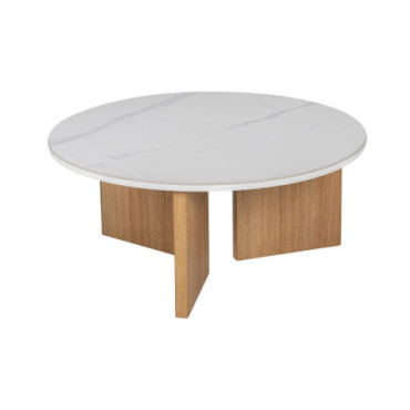 Table Basse Blanc - Naturel80x80x35cm