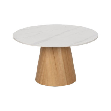 Table Basse Blanc - Naturel80x80x45cm