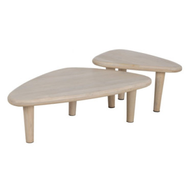 Table Basse Blanc Bois - Mdf Salon 67x50x38cm