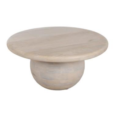 Table Basse Blanc Bois - Mdf Salon 75x75x35cm