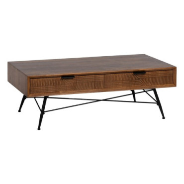 Table Basse Marron - Noir Bois - Métal Lagom 120x60x40cm