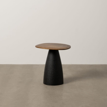 Table Basse Marron Bois - Fer Salon 46x42x48cm