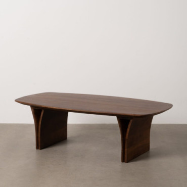 Table Basse Marron Bois D'Acacia Salon 130x70x40cm