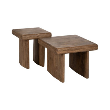 Table Basse Marron Bois De Manguier 60x60x45cm