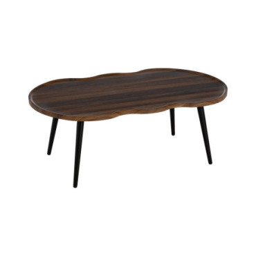 Table Basse Marron Mdf - Métal Salon 100x60x38cm