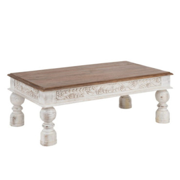 Table basse Naturel - Blanc 120x70x45cm