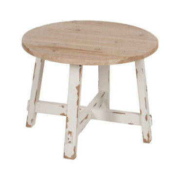 Table Basse Naturel - Blanc Bois De Sapin 60x60x45cm