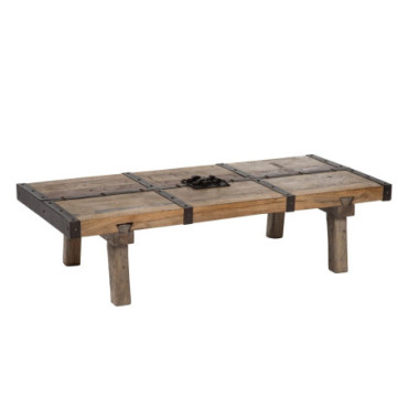 Table basse Naturel - Noir Bois - Fer Salon 150x70x38cm