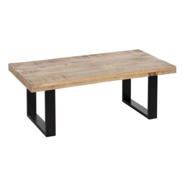 Table Basse Naturel - Noir Bois / Métal 120x60x45cm