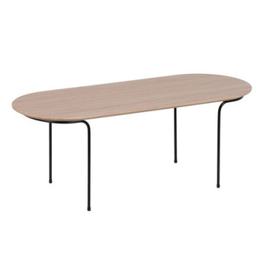 Table Basse Naturel - Noir Mdf - Métal Nude 100x40x38cm