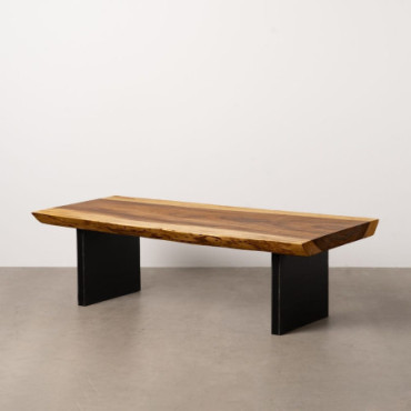 Table Basse Naturel Bois - Fer Salon 150x70x45cm