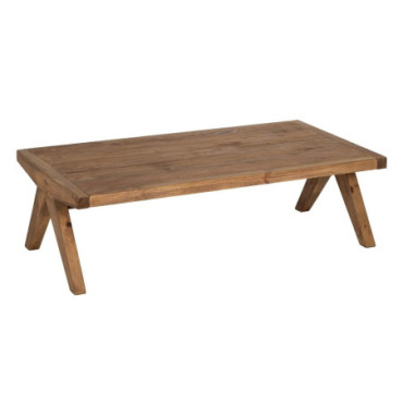 Table Basse Naturel Bois De Pin Salon 135x75x41cm