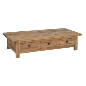 Table Basse Naturel Bois De Pin Salon 175x80x40cm