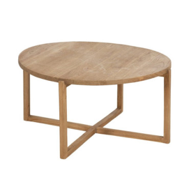 Table Basse Naturel Mindi Bois Salon 80x80x40cm