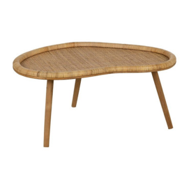 Table Basse Naturel Rotin Ratan Salon 90x60x41cm