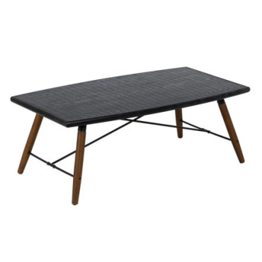 Table Basse Noir - Naturel Mdf - Métal 109,50x60x40,50cm