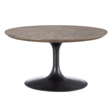 Table basse Noir Bois - Fer Salon 80x80x43,50cm