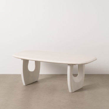 Table Basse Porté Blanc Bois D'Acacia 130x70x46cm