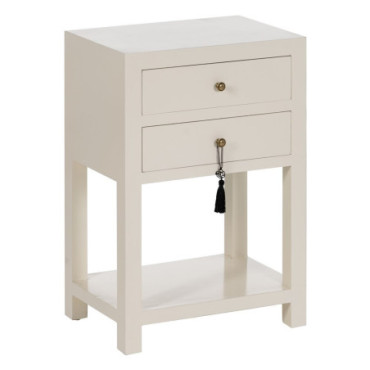 Table d'appoint Blanc Bois 45x30x66cm