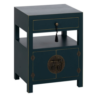 Table d'appoint Bleu Bois Oriente 50x40x66cm