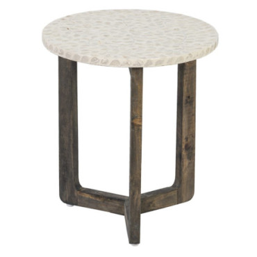 Table d'appoint Beige - Marron Nacre - Mdf 40x40x45cm