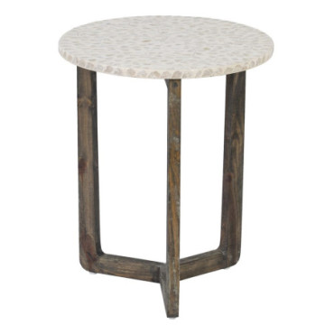 Table d'appoint Beige - Marron Nacre - Mdf 45x45x55cm