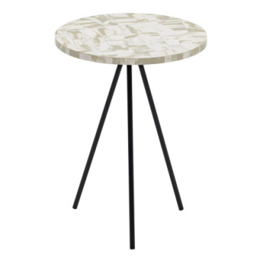 Table d'appoint Beige - Noir 38x38x50cm