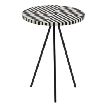 Table d'appoint Blanc - Noire 38x38x50cm