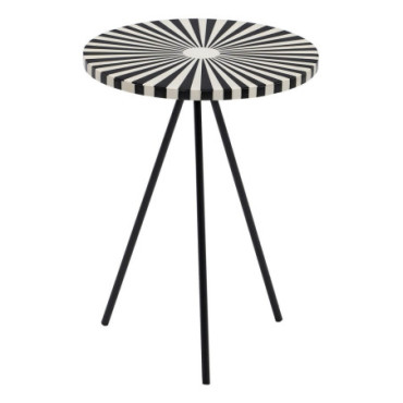 Table d'appoint Blanc - Noire 38x38x50cm