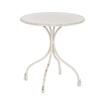 Table d'appoint Crème Métal 70x70x75cm