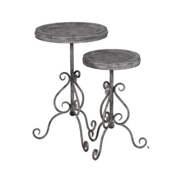 Table d'appoint Gris Métal 45,50x45,50x73,50cm