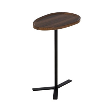 Table D'Appoint Marron Mdf - Métal Salon 45x30x63cm