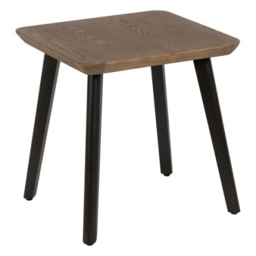 Table d'appoint Naturel - Noir Bois - Métal 58x58x60cm