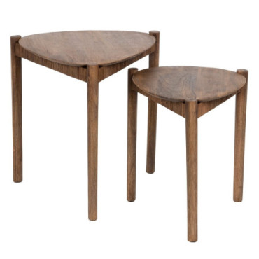 Table d'appoint Naturel 58x56x56cm Set de 2