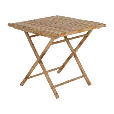 Table D'Appoint Naturel Bambou 80x80x75cm