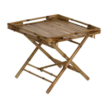 Table D'Appoint Naturel Bambou Salon 56x56x50cm