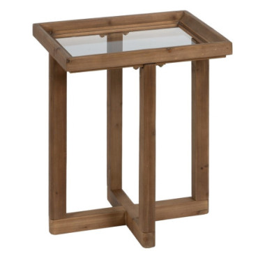 Table d'appoint Naturel Bois 50x38x60cm