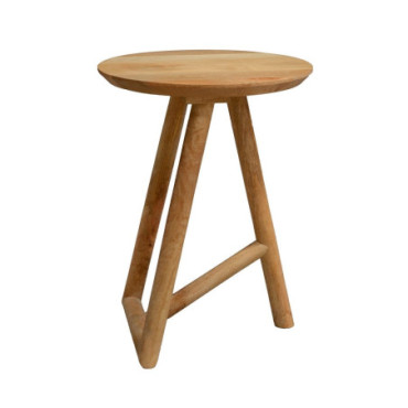 Table D'Appoint Naturel Bois De Manguier 40x40x55cm