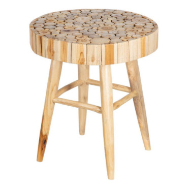 Table d'appoint Naturel Bois De Teck 50x50x55cm