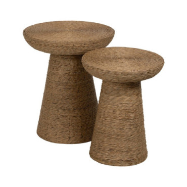 Table D'Appoint Naturel Corde Ratan 41x41x51cm