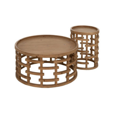 Table d'appoint Naturel Mdf - Bois 40x40x46cm