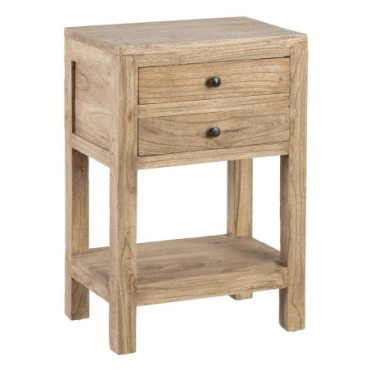 Table d'appoint Naturel Mindi Bois Chambre 45x30x66cm