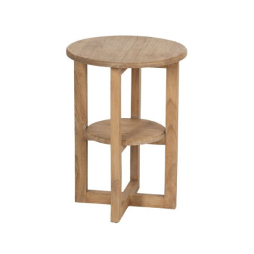 Table D'Appoint Naturel Mindi Bois Salon 40x40x55cm