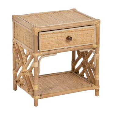 Table d'appoint Naturel Rattan Chambre 45x35x50cm