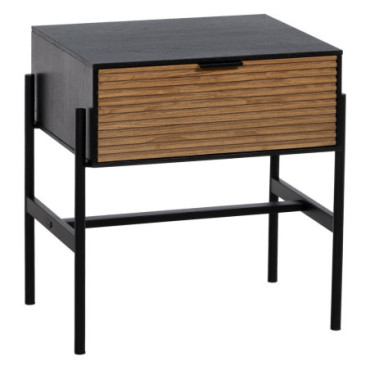 Table d'appoint Noir - Naturel Mdf - Bois 51x40x54cm