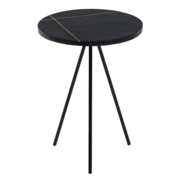 Table d'appoint Noir - Or Métal / Résine 38x38x43cm