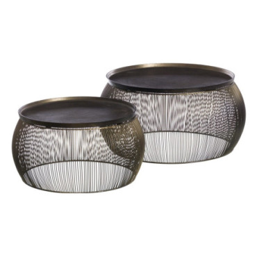 Table d'appoint Noir 66x66x31cm Set de 2