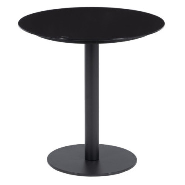 Table d'appoint Noir Cristal/Métal 60x60x60cm